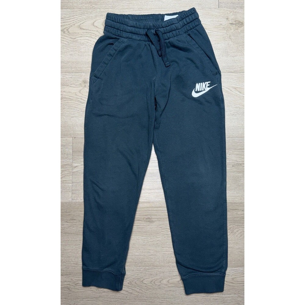 Dark Green Nike Sweatpants Joggers Youth Small Swoosh Logo Athletic Casual Pants